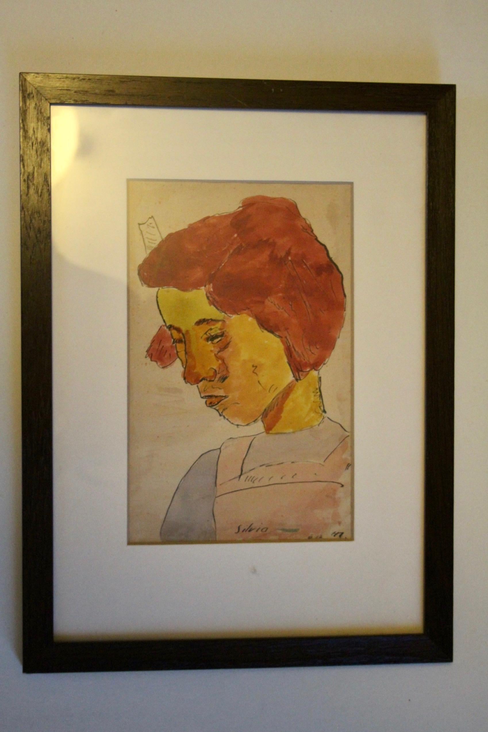 European Drawing of head For Sale