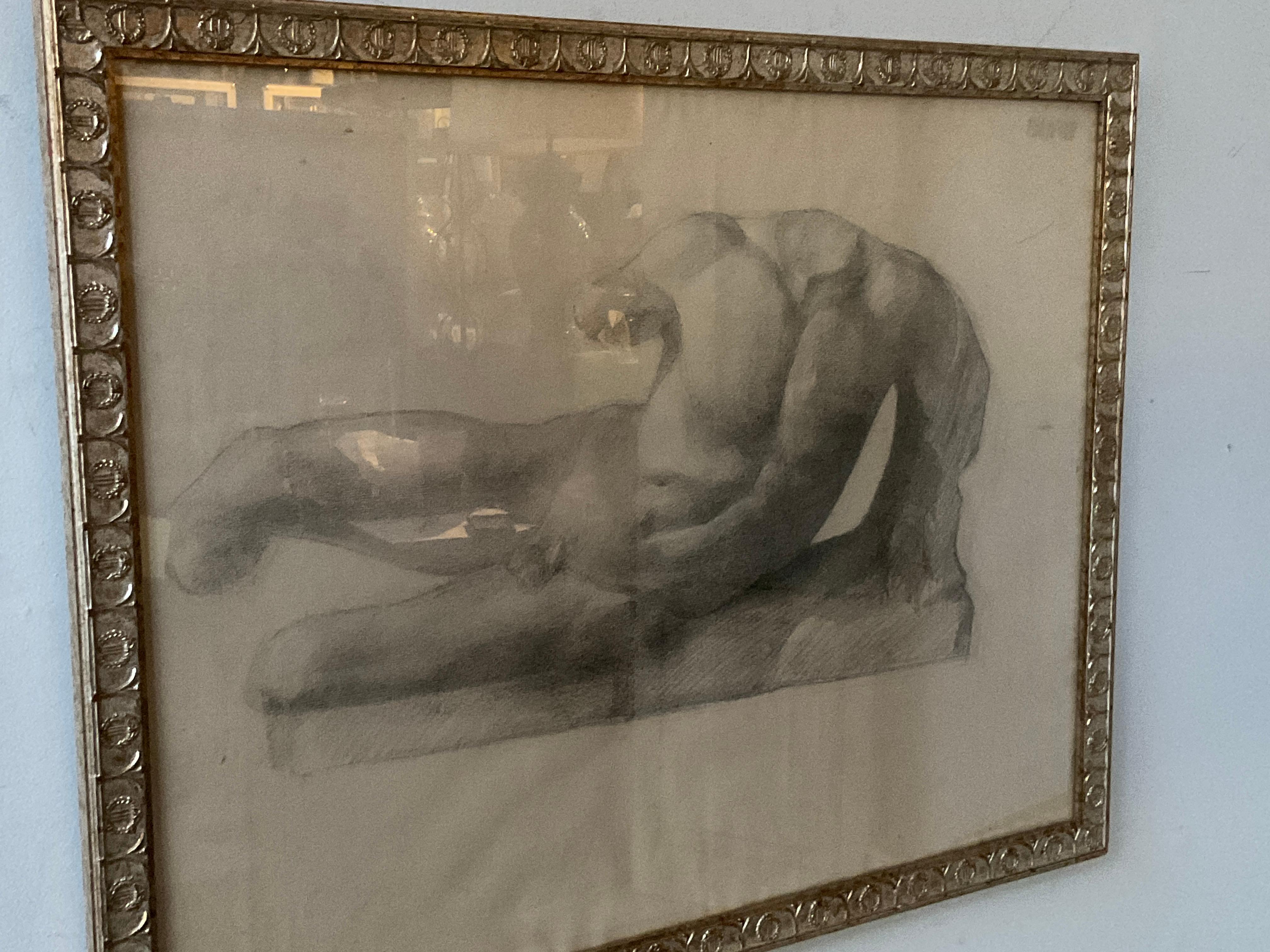 Dessin d'un homme nu de 1898 en vente 4