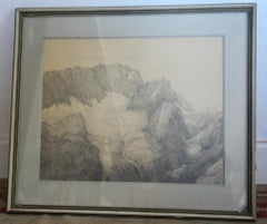 Drawing of Swiss alp dated 1953