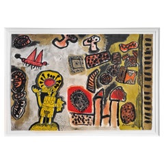 Drawing on Paper by Corneille Guillaume Beverloo, Abstract Composition, 1984