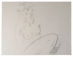 Drawing on Paper Depicting a Young Woman, 20th Century.