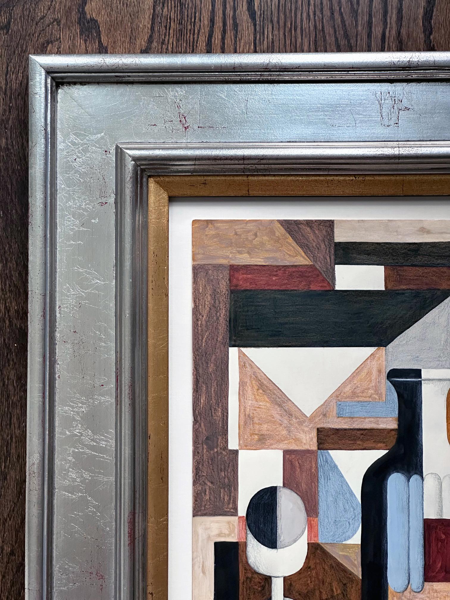 French Drawing on Paper Nature Morte Still Life Attributed to Amédée Ozenfant For Sale