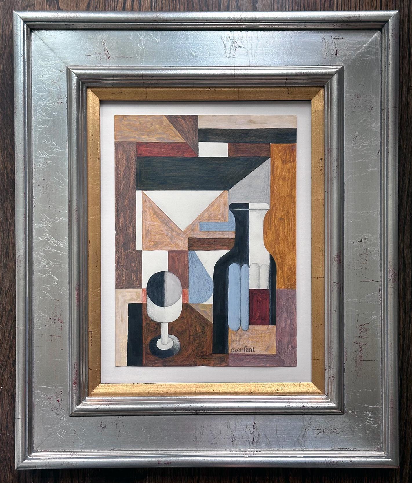 Bauhaus Drawing on Paper Nature Morte Still Life Attributed to Amédée Ozenfant For Sale