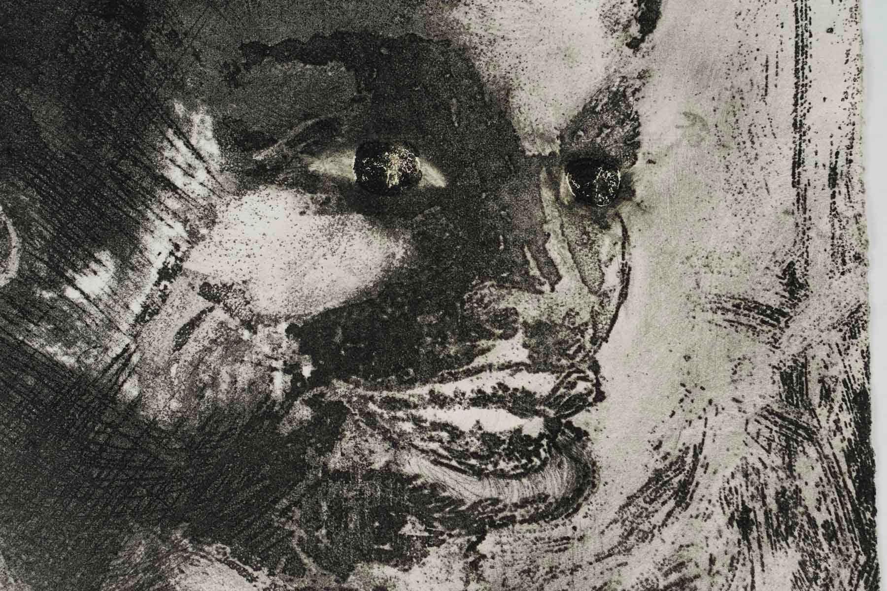 Mid-Century Modern Dessin sur papier représentant des visages africains, réalisé à l'encre noire, 20e siècle. en vente