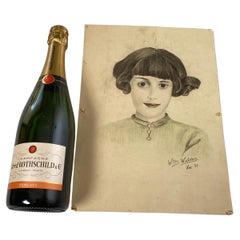 Drawing Original, of a Young Girl, England 19th Century