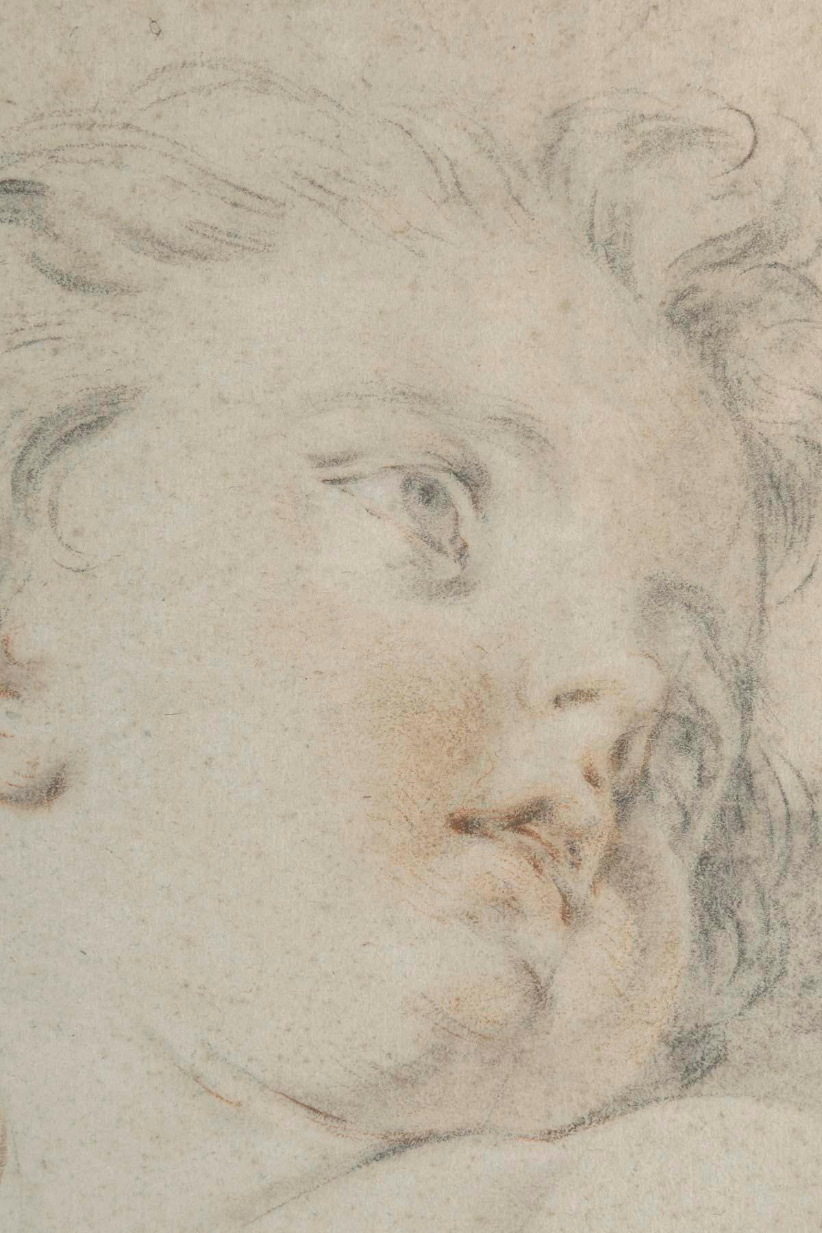 Zeichnung, Gemälde, das einen Kinderkopf darstellt, Kreidezeichnung. (Napoleon III.) im Angebot