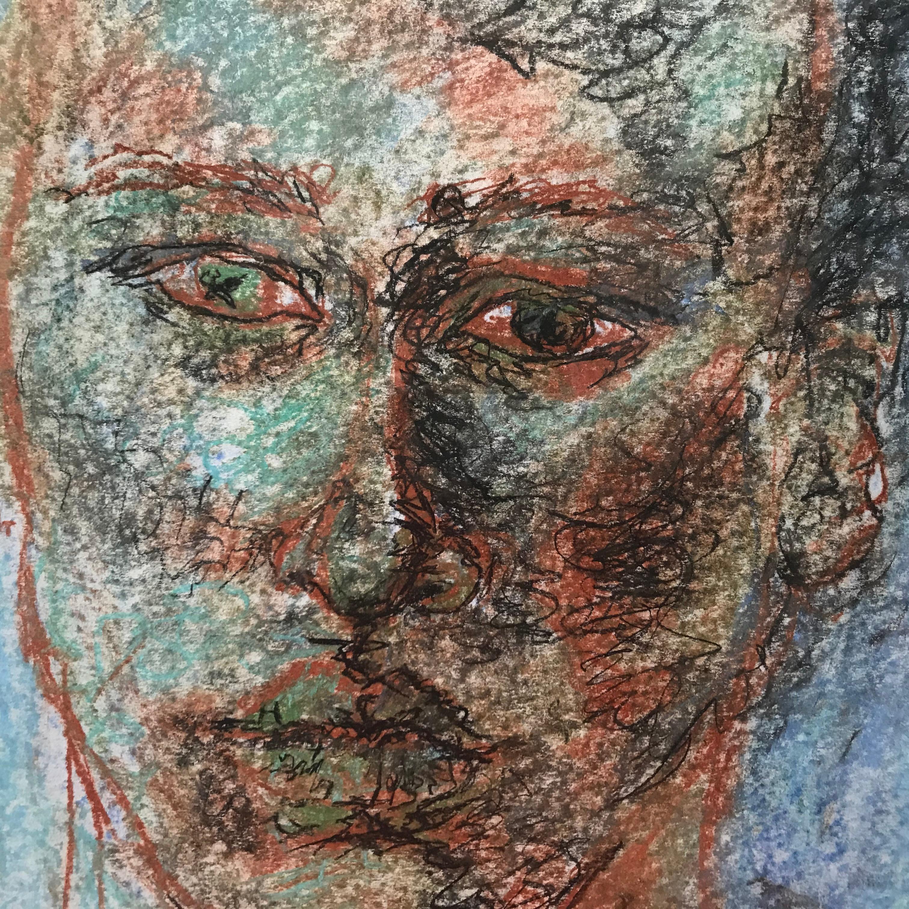 Modern Colored Pencil Drawing Portrait by Gillian Lefkowitz In Excellent Condition For Sale In Pasadena, CA