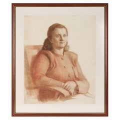 Zeichnung „Porträt einer Frau“, Lettland (UdSSR) von Beda Dmitry, 1952