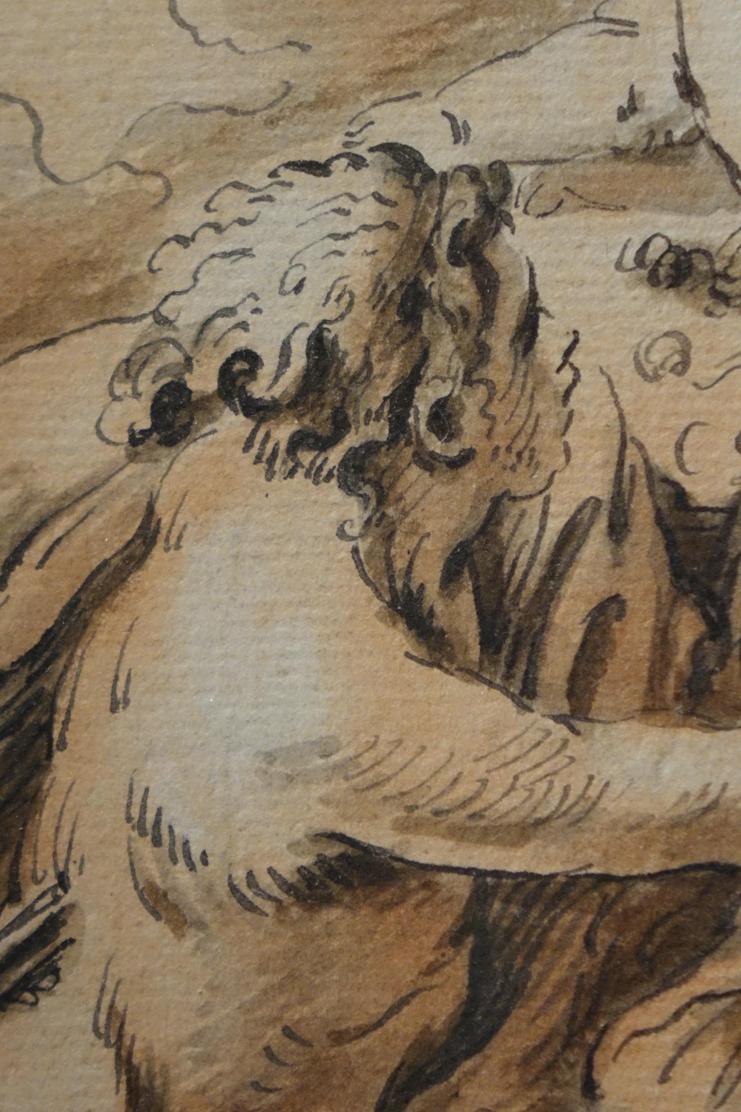 Drawing Representing Apollon and Daphne, Italy, Early 18th Century In Excellent Condition In Paris, FR