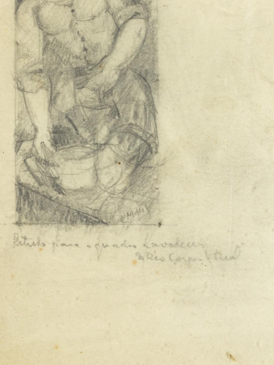 Studio di disegno del fiume Laundresse di Mello Júnior, XX secolo In condizioni buone in vendita a Lisbon, PT