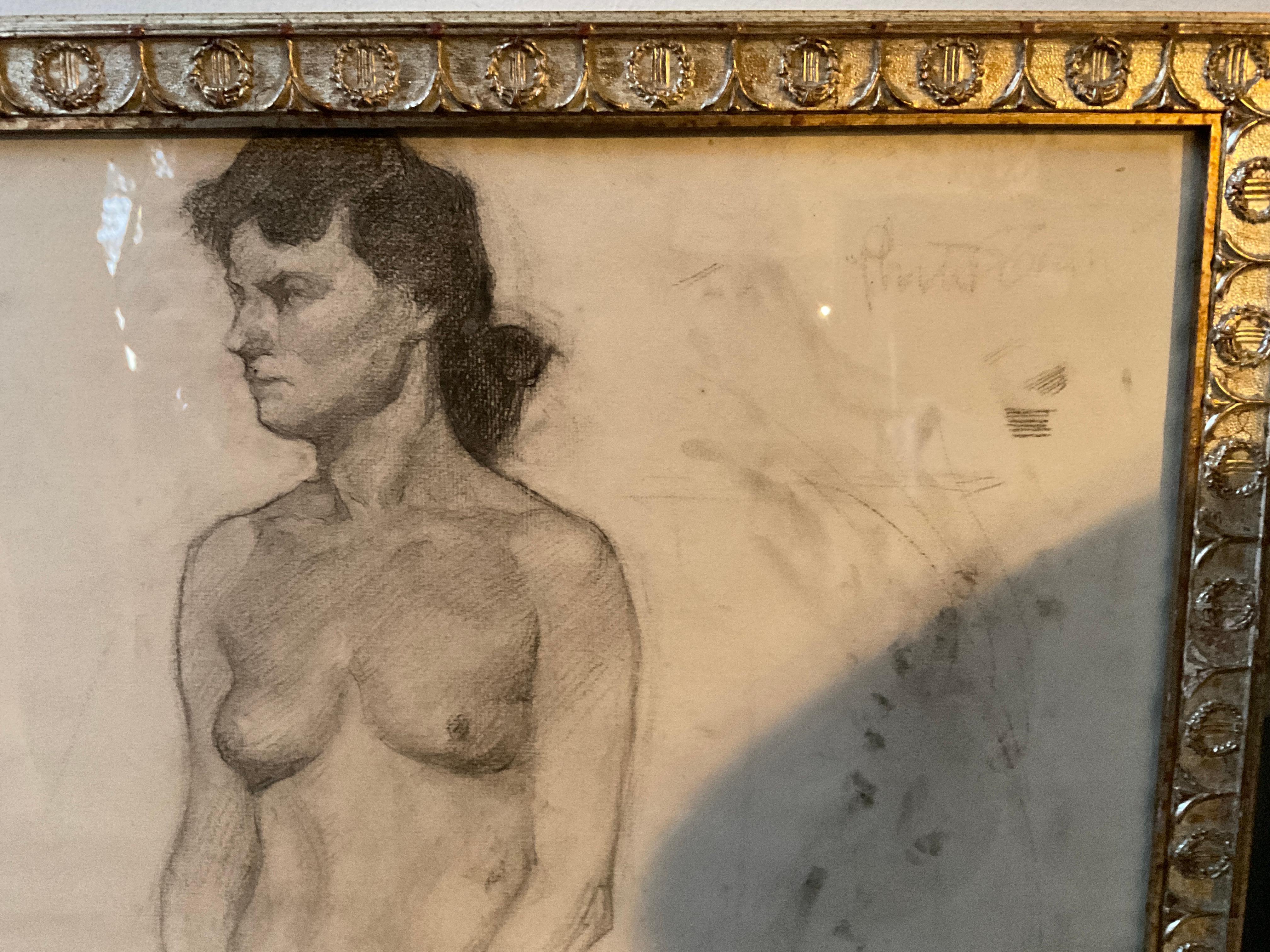 Drawings of Nude Women from 1898 In Good Condition For Sale In Tarrytown, NY
