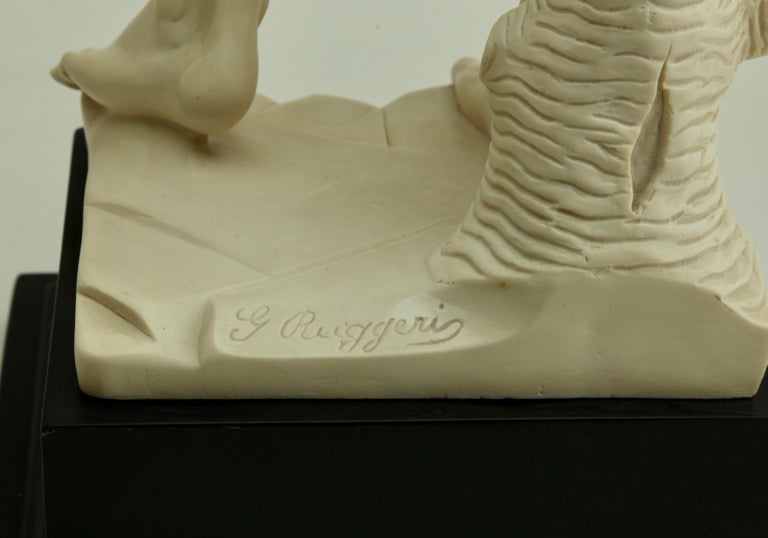 'David': Sculpted by G Ruggeri, Detailed and Stylized Roman Statue of