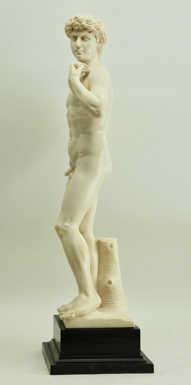 'David' Sculpted by G Ruggeri, Detailed and Stylized Roman Statue of