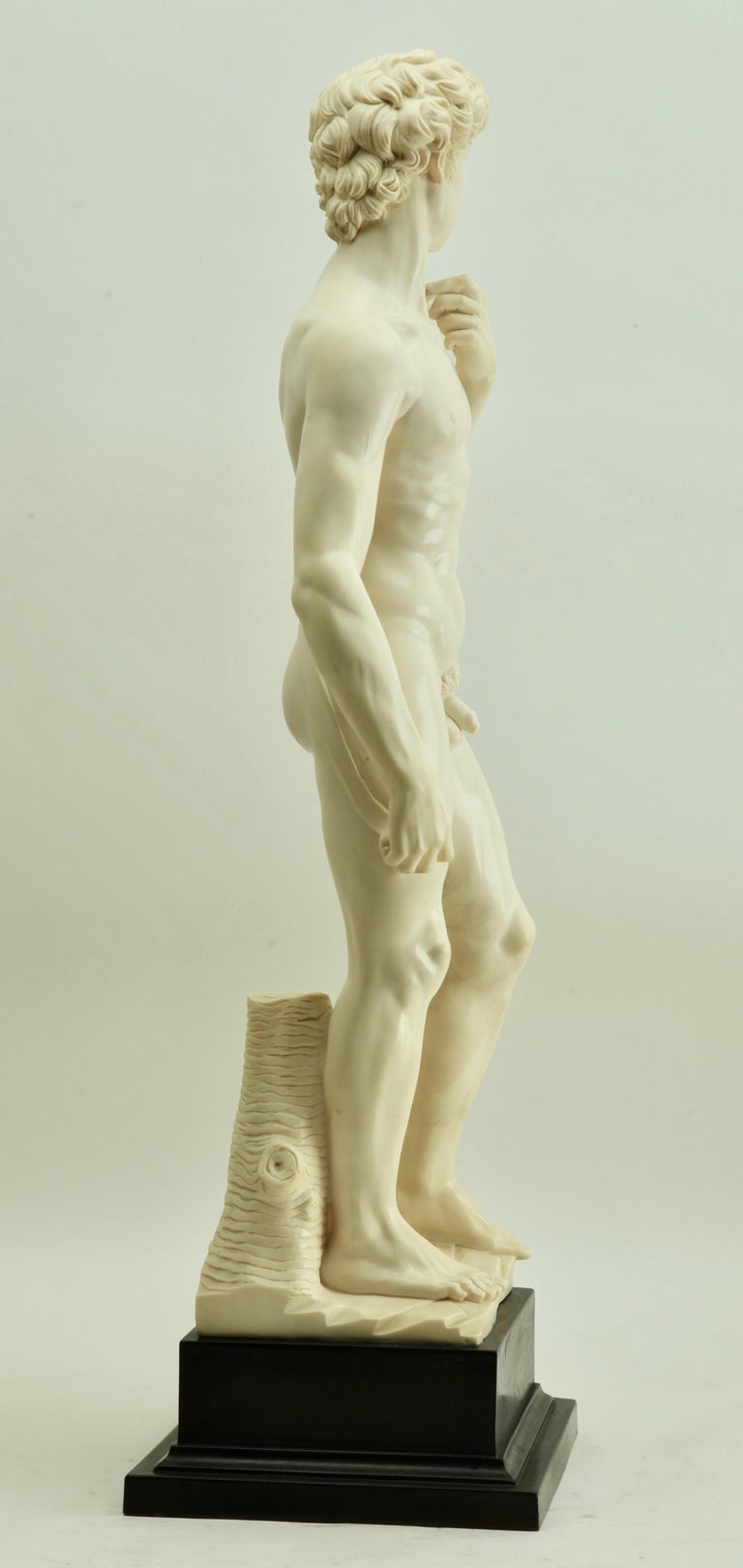 'David' Sculpted by G Ruggeri, Detailed and Stylized Roman Statue of