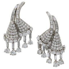 Used Drayson London Diamond Platinum Drop Earrings