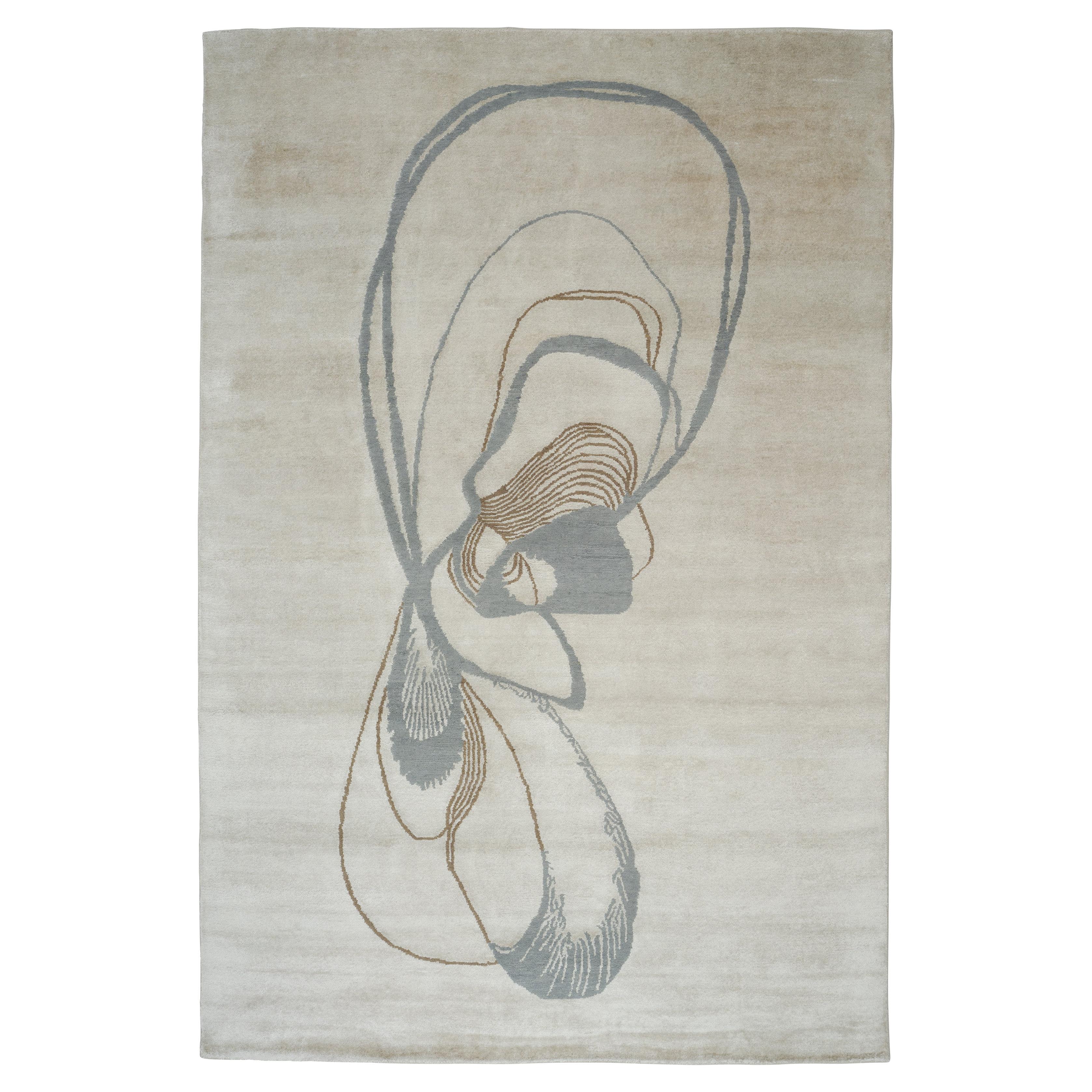 'Dream Adrift' Handmade Rug by Linie Design, Watertopia, 200 cm, Viscose & Wool For Sale