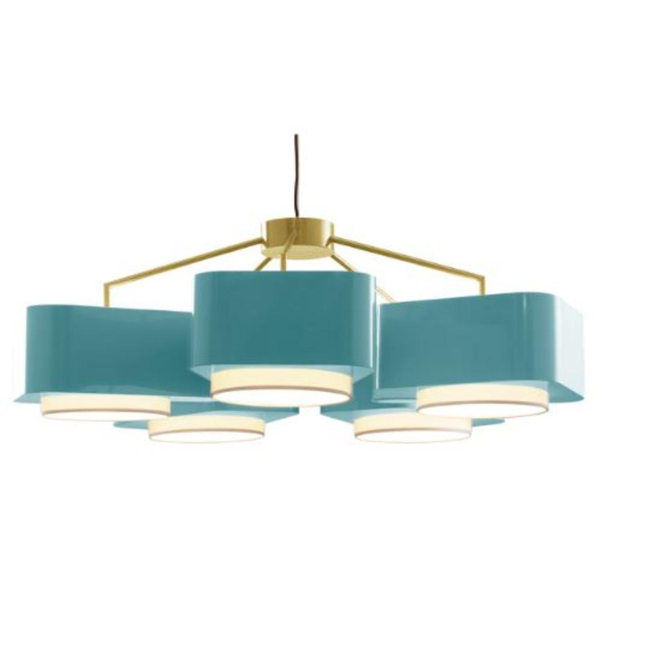 Metal Dream and Emerald Carousel Suspension Lamp by Dooq For Sale