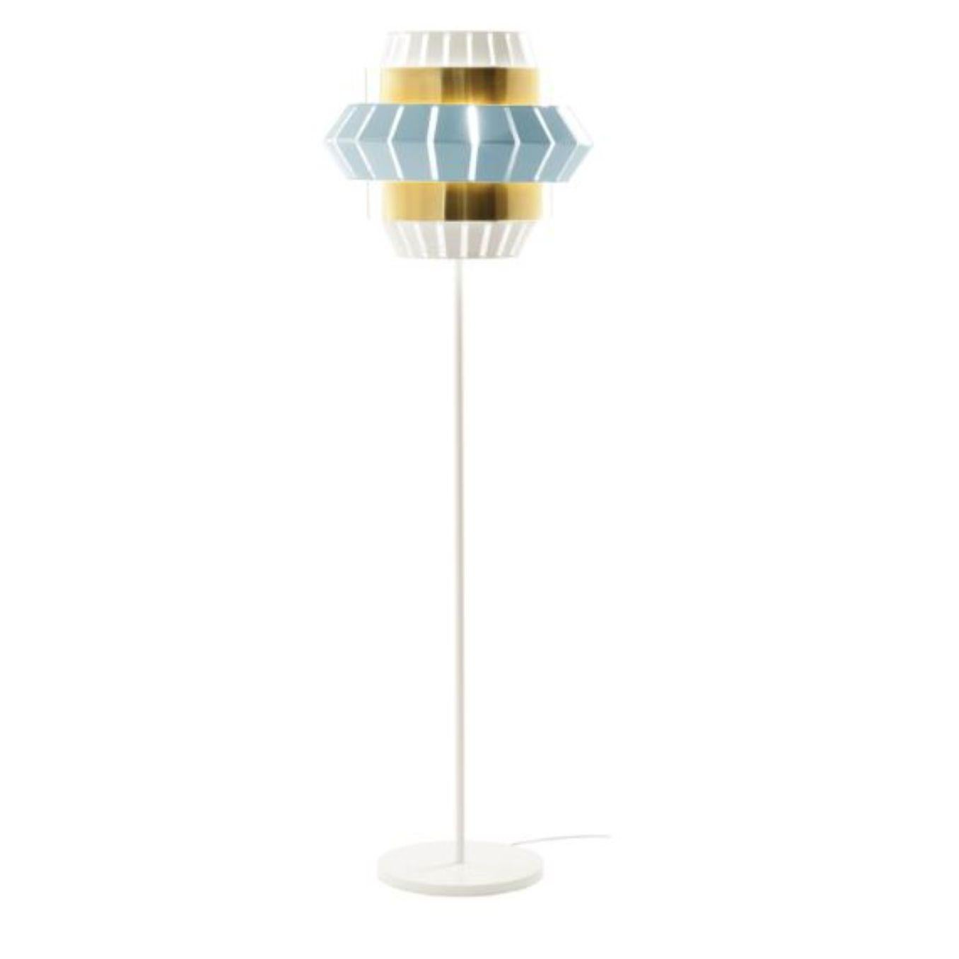 Dream and Ivory Comb Floor Lamp with Copper Ring by Dooq In New Condition For Sale In Geneve, CH