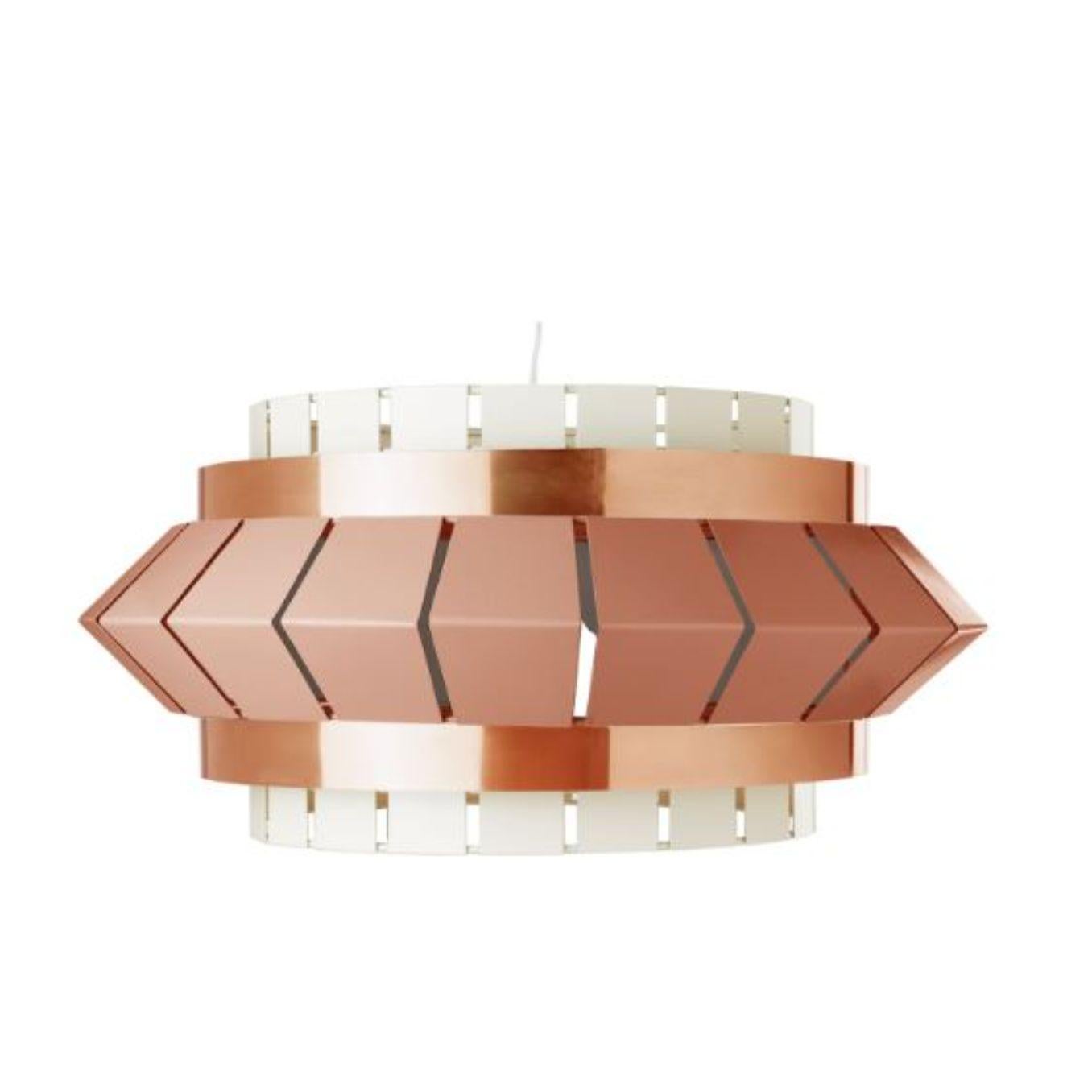 Modern Dream and Moss Comb I Suspension Lamp with Brass Ring by Dooq For Sale