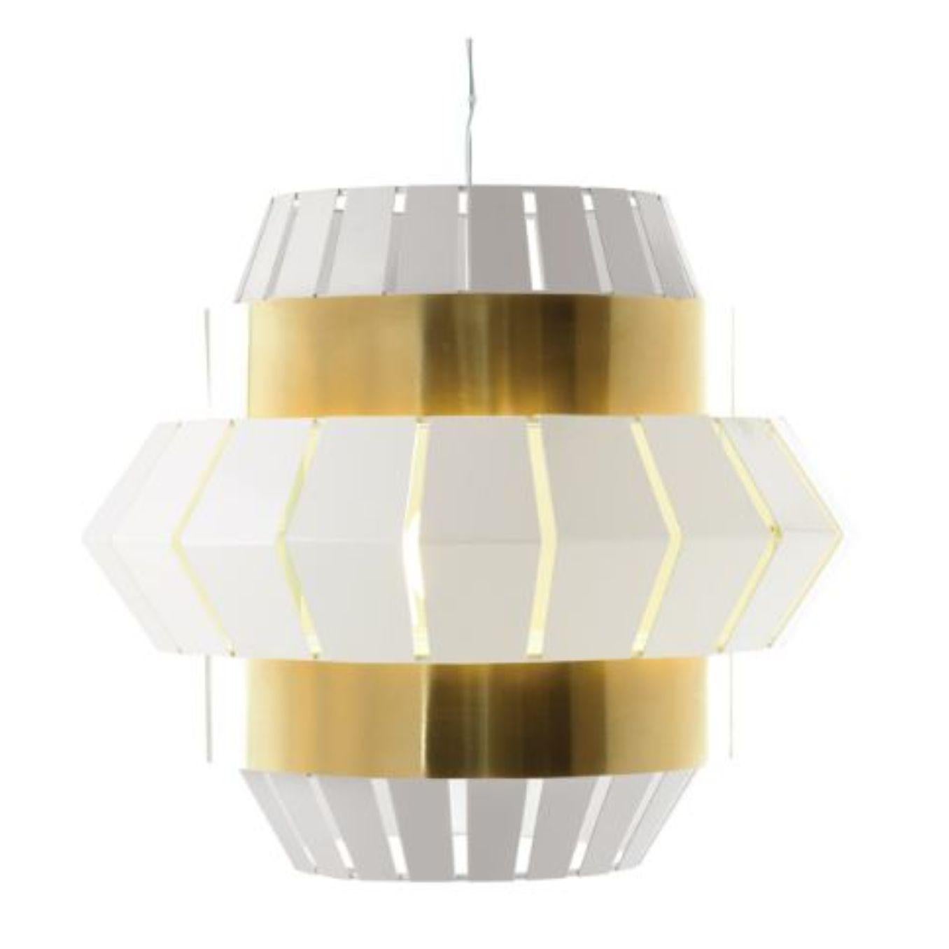 Dream and Moss Comb Suspension Lamp with Brass Ring by Dooq In New Condition For Sale In Geneve, CH