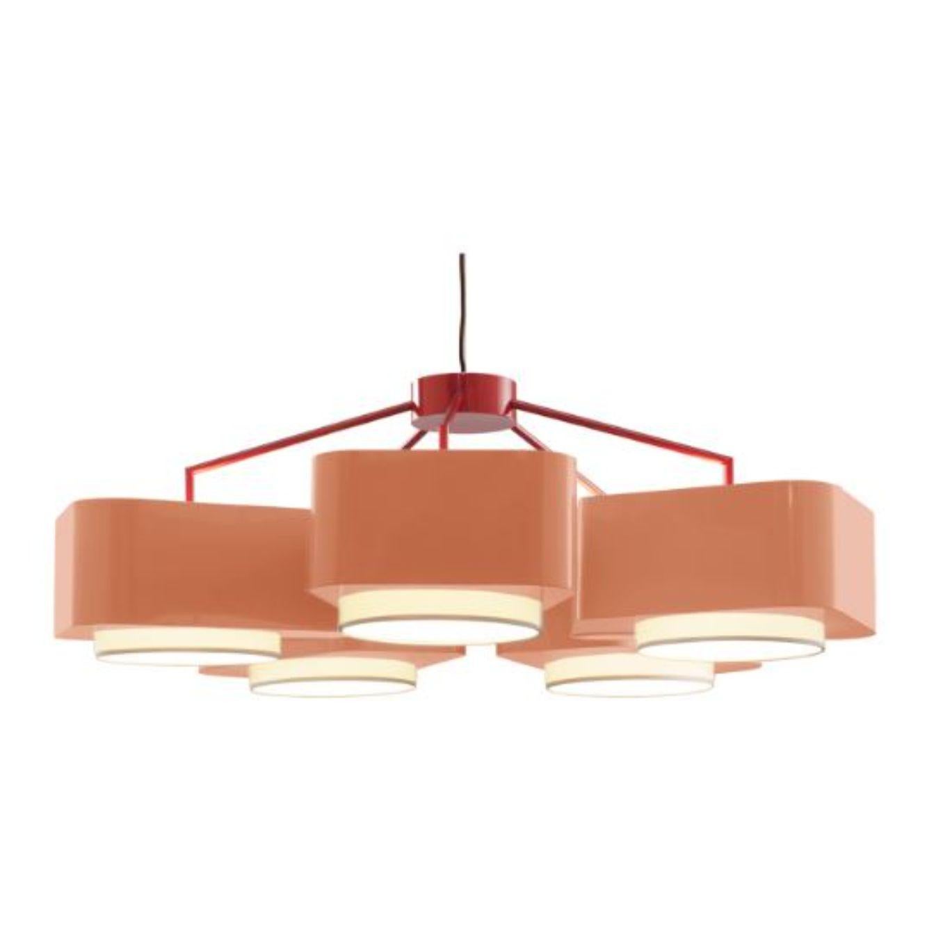 Metal Dream and Salmon Carousel Suspension Lamp by Dooq For Sale