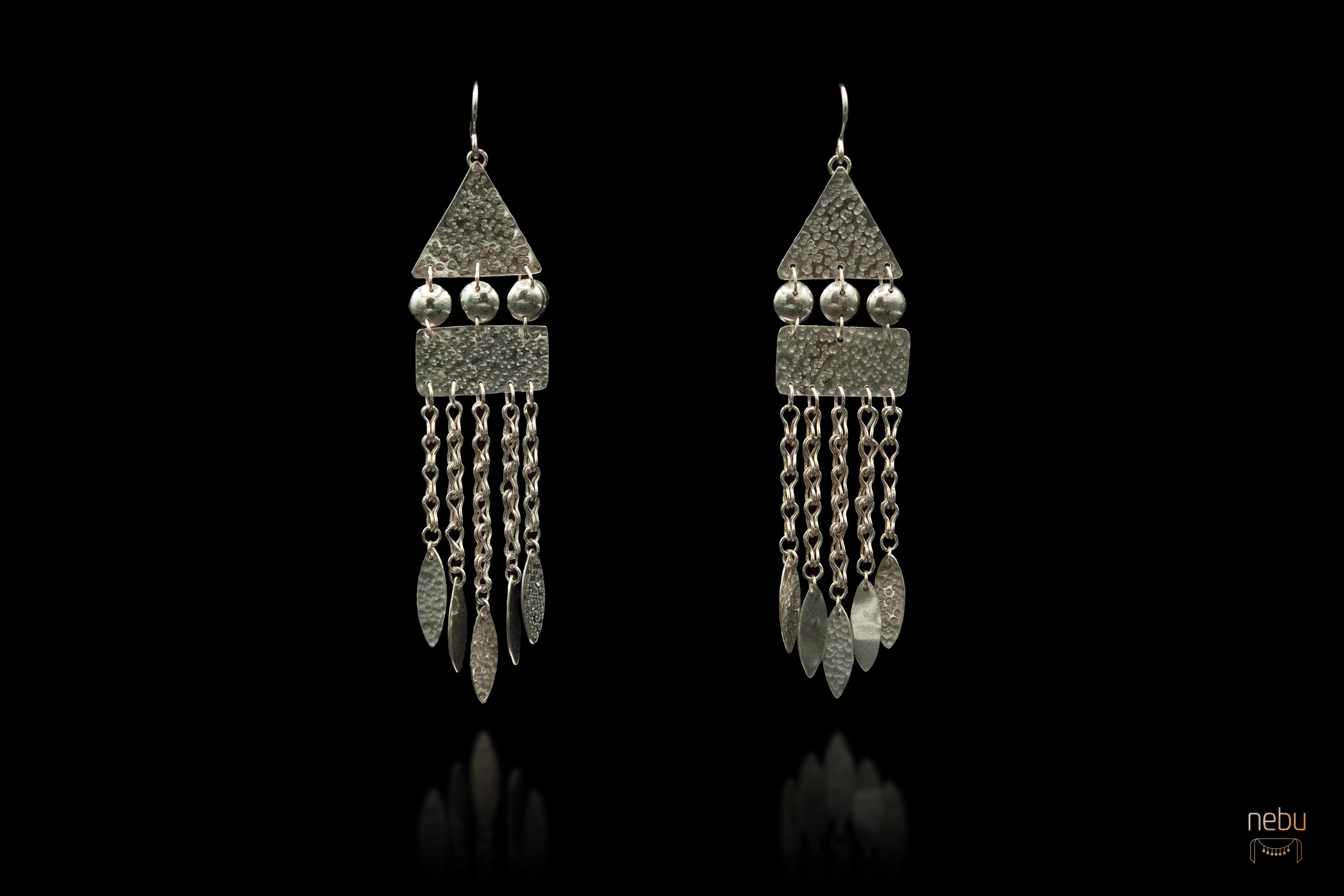 Aesthetic Movement Dream catcher silver earrings For Sale
