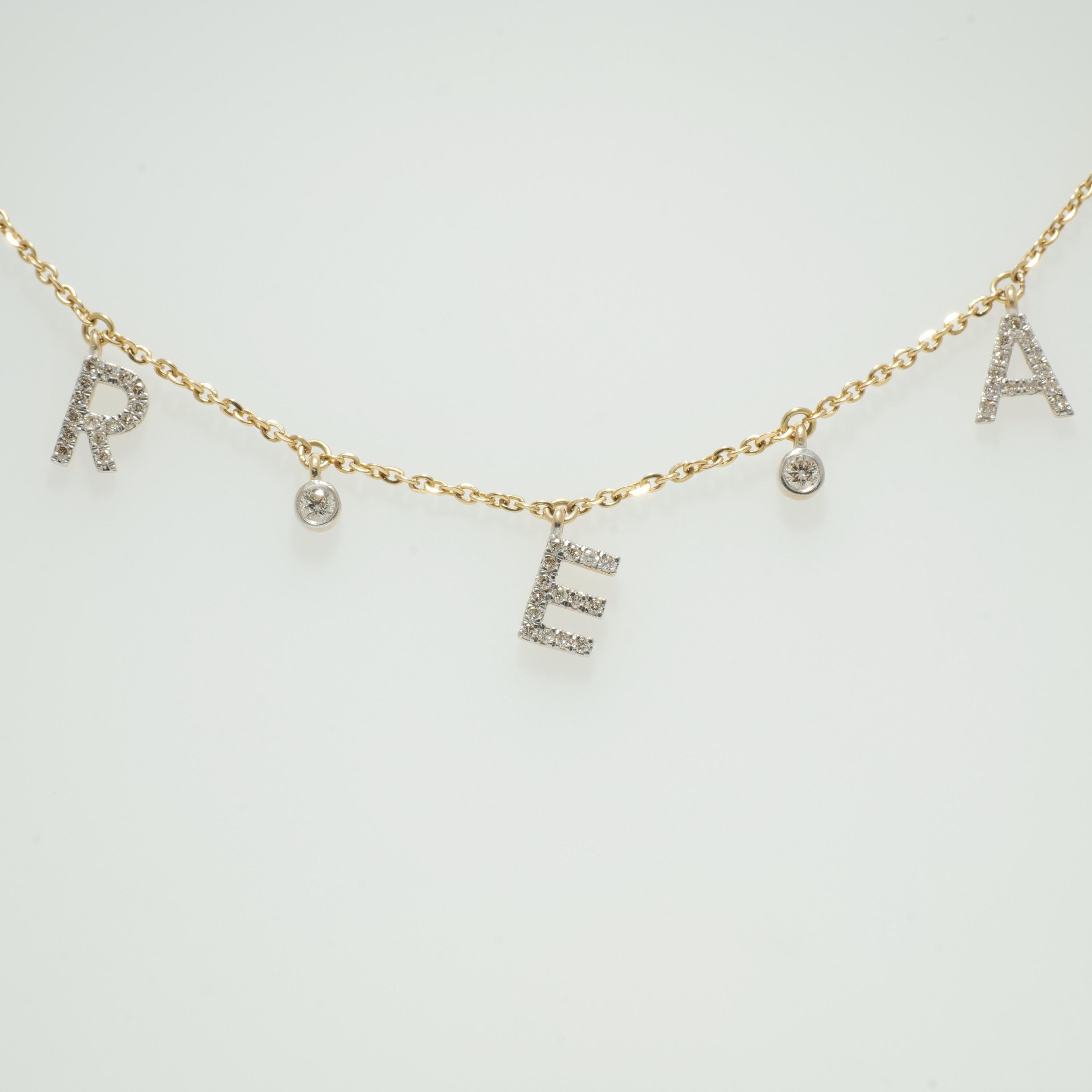 Collar con Encanto Diamante de Ensueño en Oro Macizo de 14k (Certificado) en venta 2