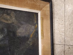 Quadro "Notti nordiche", tela dipinta a mano, metà del XX secolo, 28x34