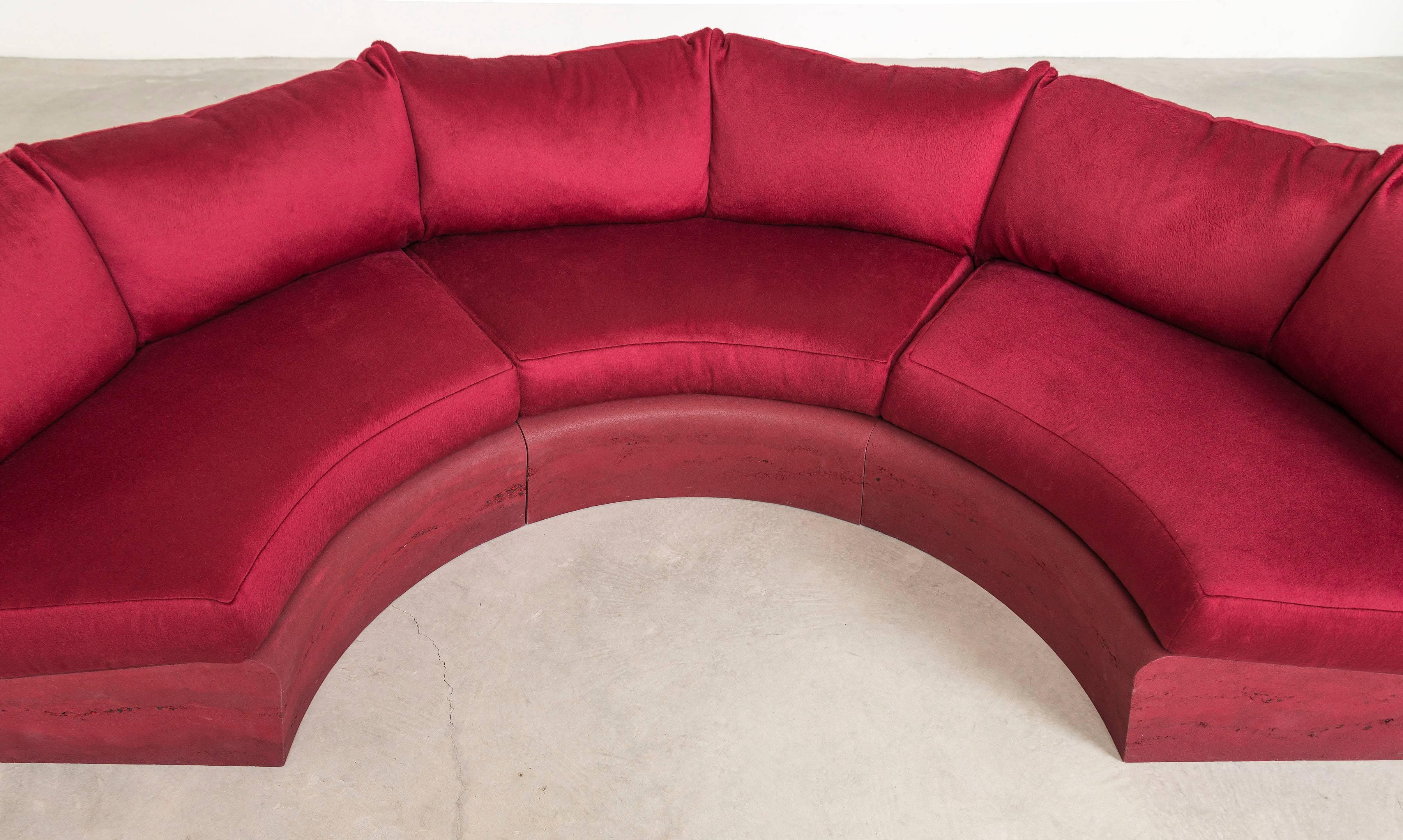 Cast Dream Sofa, Sand, Crushed Glass and Red Cashmere by Fernando Mastrangelo