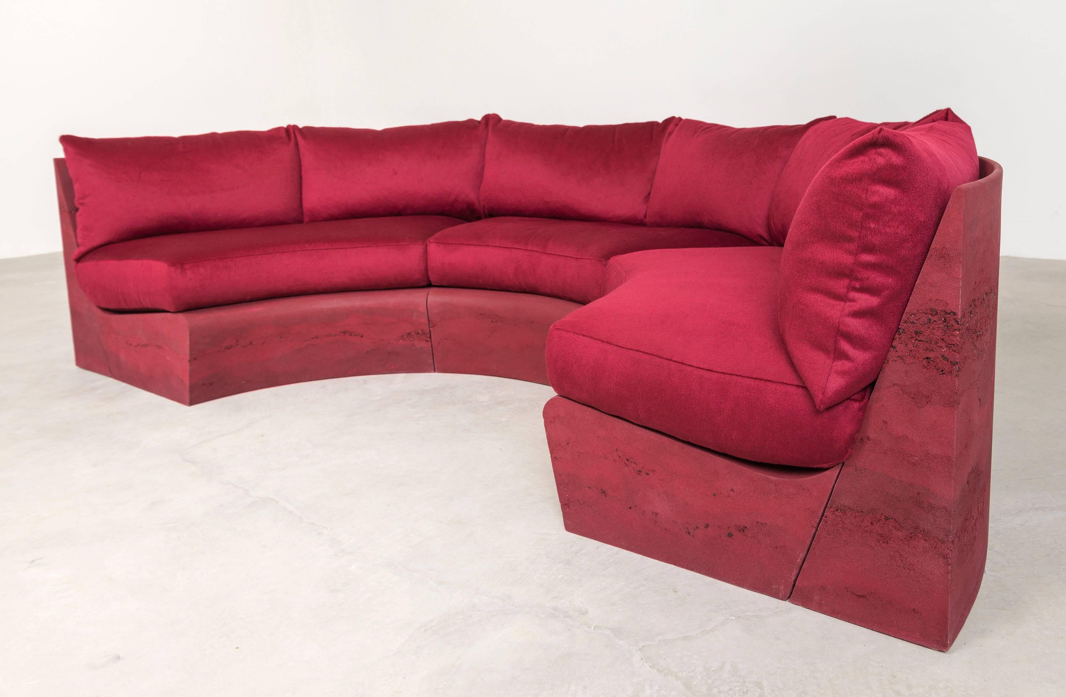 Dream Sofa, Sand, Crushed Glass and Red Cashmere by Fernando Mastrangelo In New Condition In Brooklyn, NY