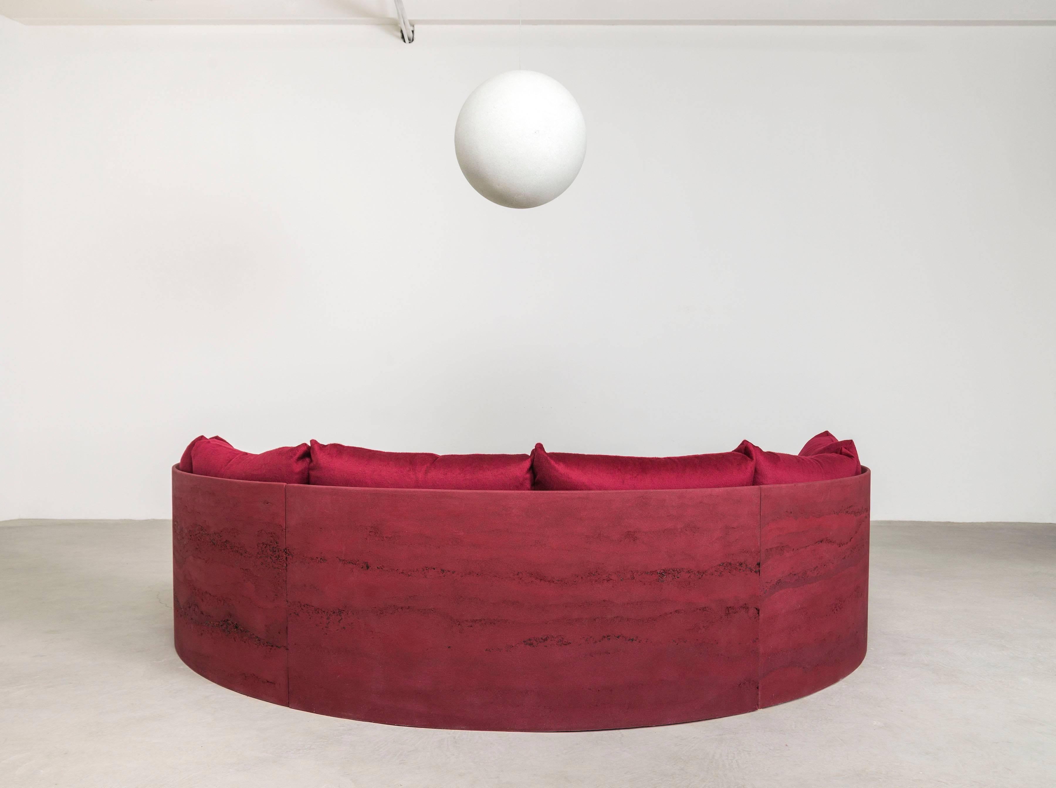 Contemporary Dream Sofa, Sand, Crushed Glass and Red Cashmere by Fernando Mastrangelo