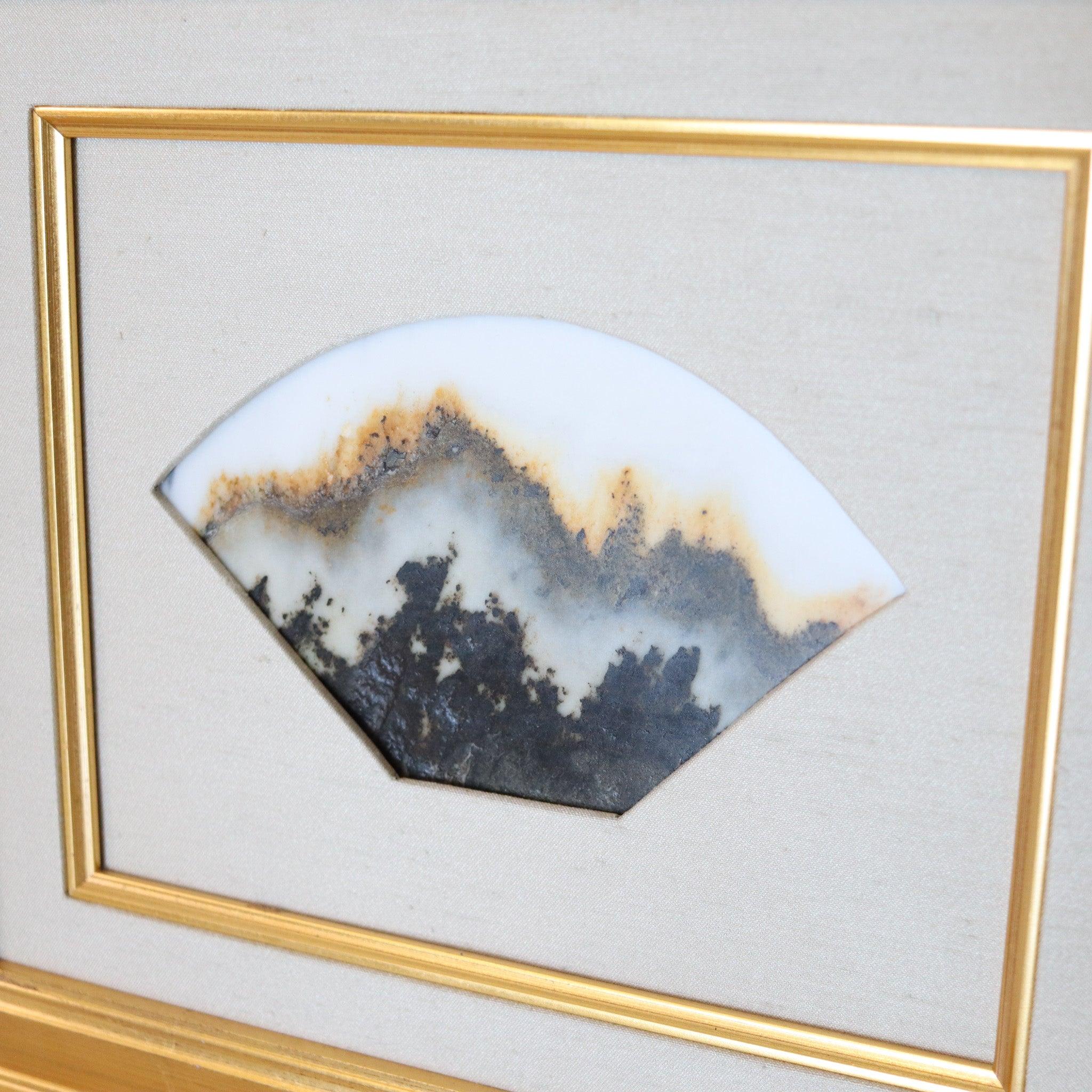 Qing DREAM STONE 1910 Xi-Tuanxiong China Shih-Hua Art Landscape Framed Cut Marble For Sale