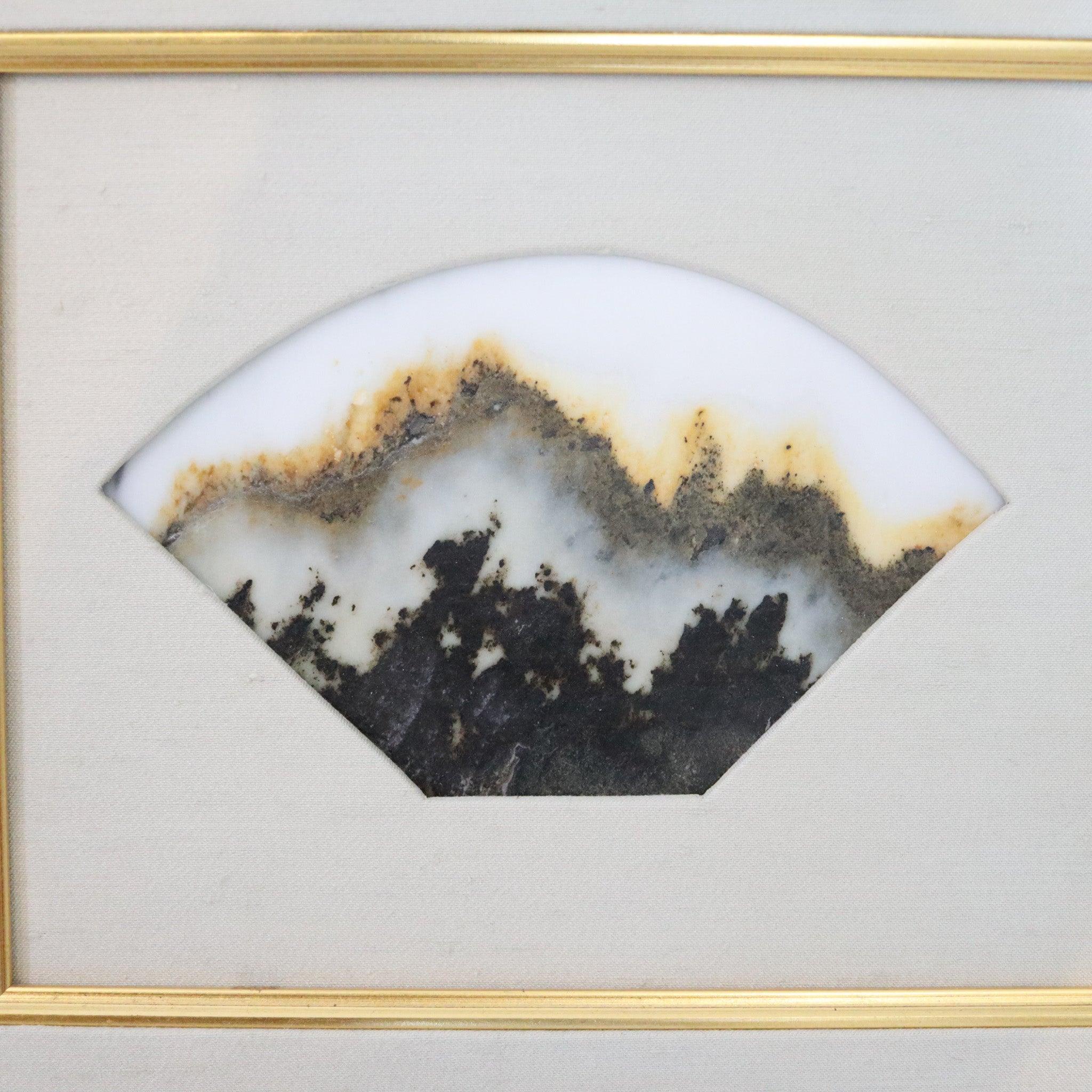 Carved DREAM STONE 1910 Xi-Tuanxiong China Shih-Hua Art Landscape Framed Cut Marble For Sale