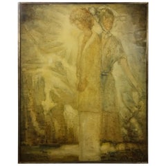 “Dreaming”, Emile Strauven 1980 Flemish Painter