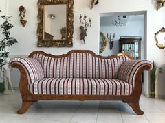 Dreamlike Restored Biedermeier Sofa Walnut Wood