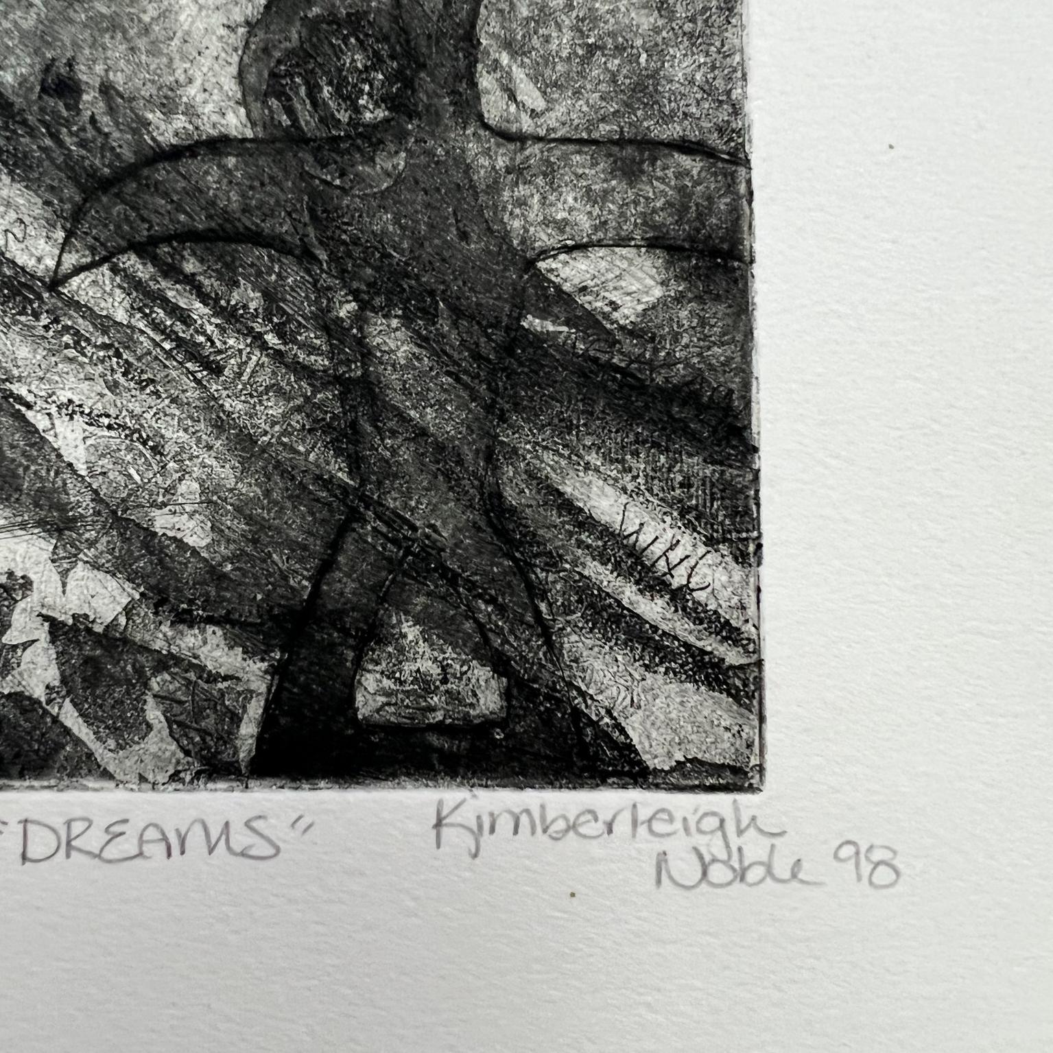 Paper Dreams 7/23 Kimberleigh Noble 1998 Woodblock Etching Art For Sale