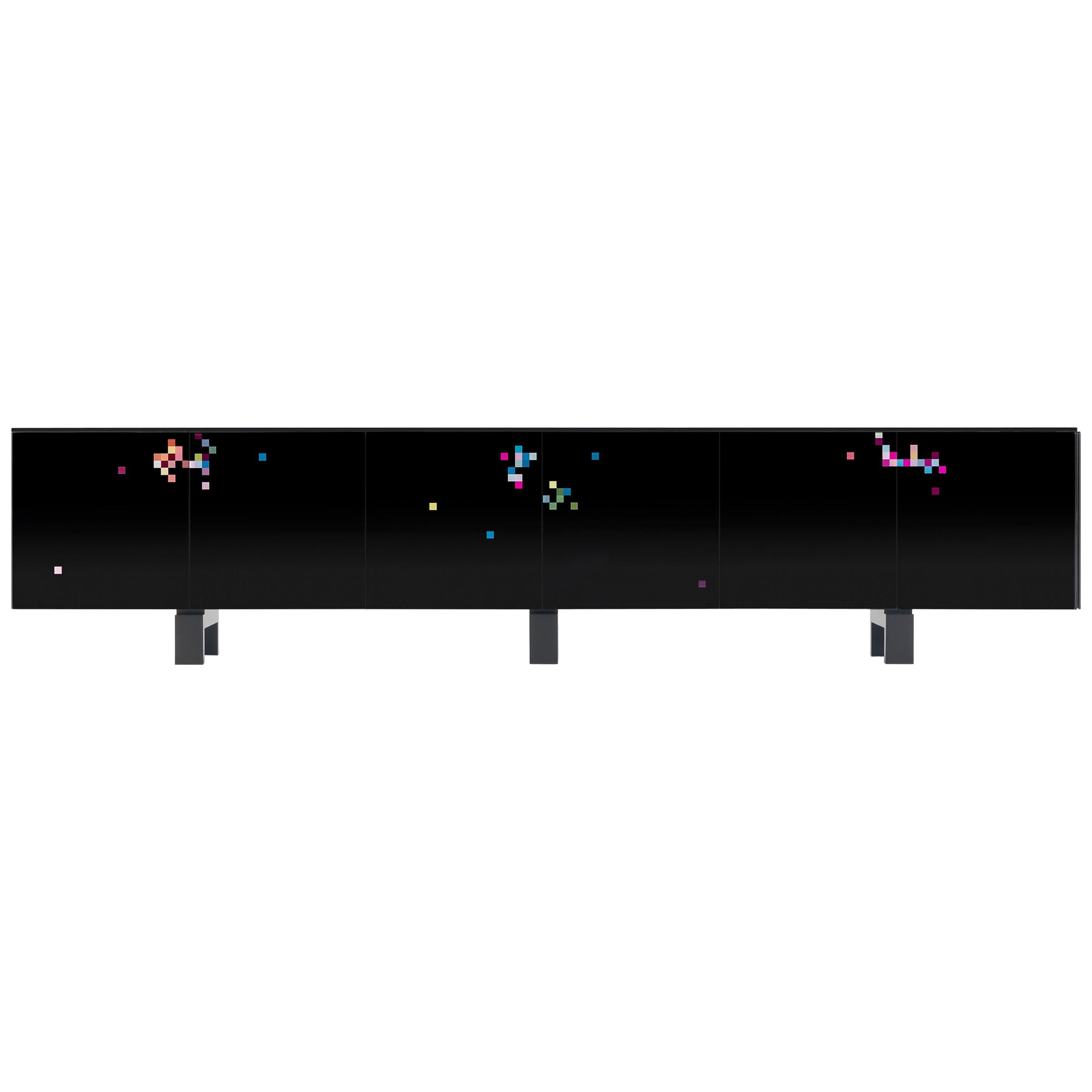 Contemporary credenza model "Dreams" by Cristian Zuzunaga, black lacquered matte