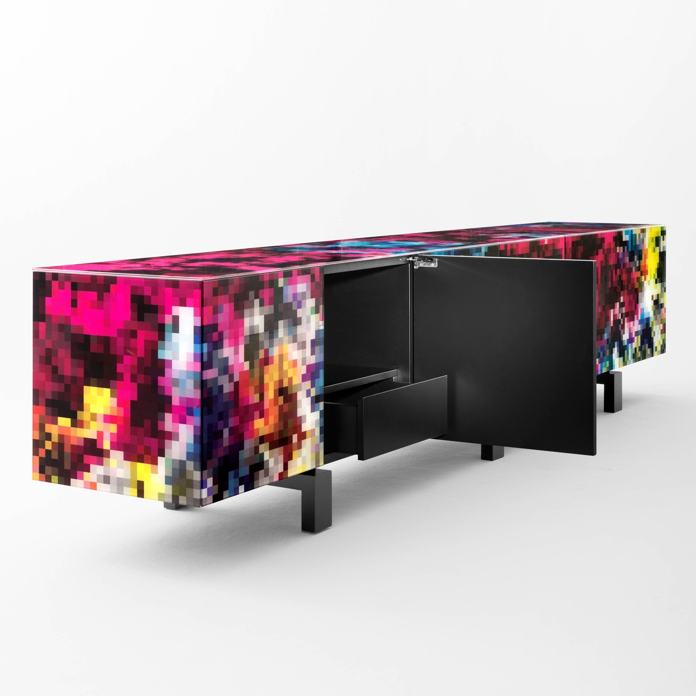 Modern Cristian Zuzunaga Cabinet 'Dreams' Printed Glass by BD Barcelona