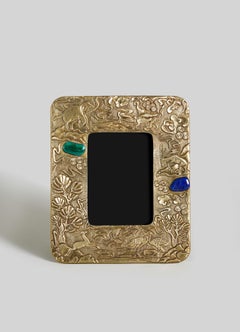 Dreamscape Photo Frame in Brass with Semi Precious Stone, by Vikram Goyal