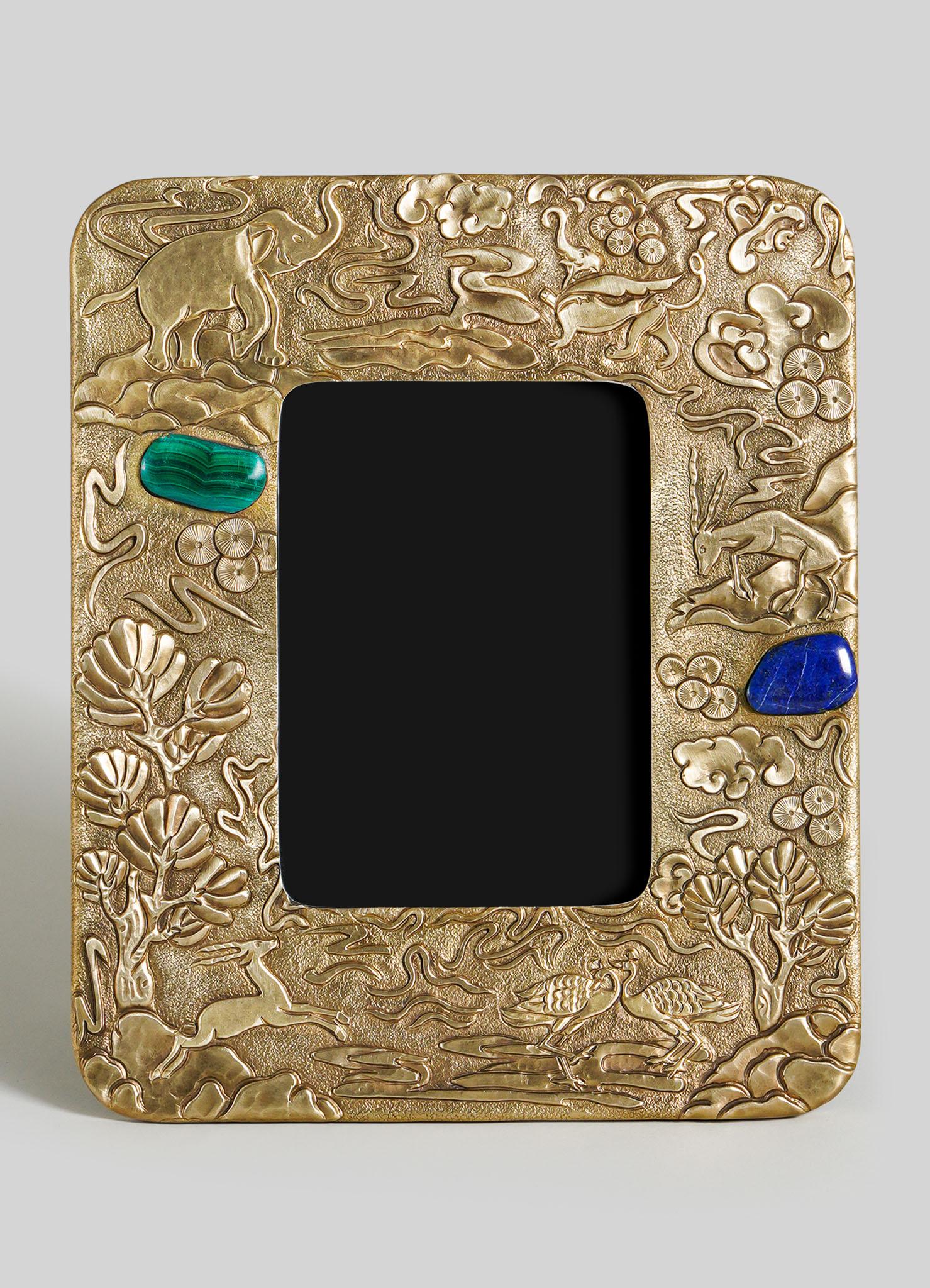 Dreamscape Photo Frame in Brass with Semi Precious Stone, by Vikram Goyal In New Condition For Sale In Noida, DL
