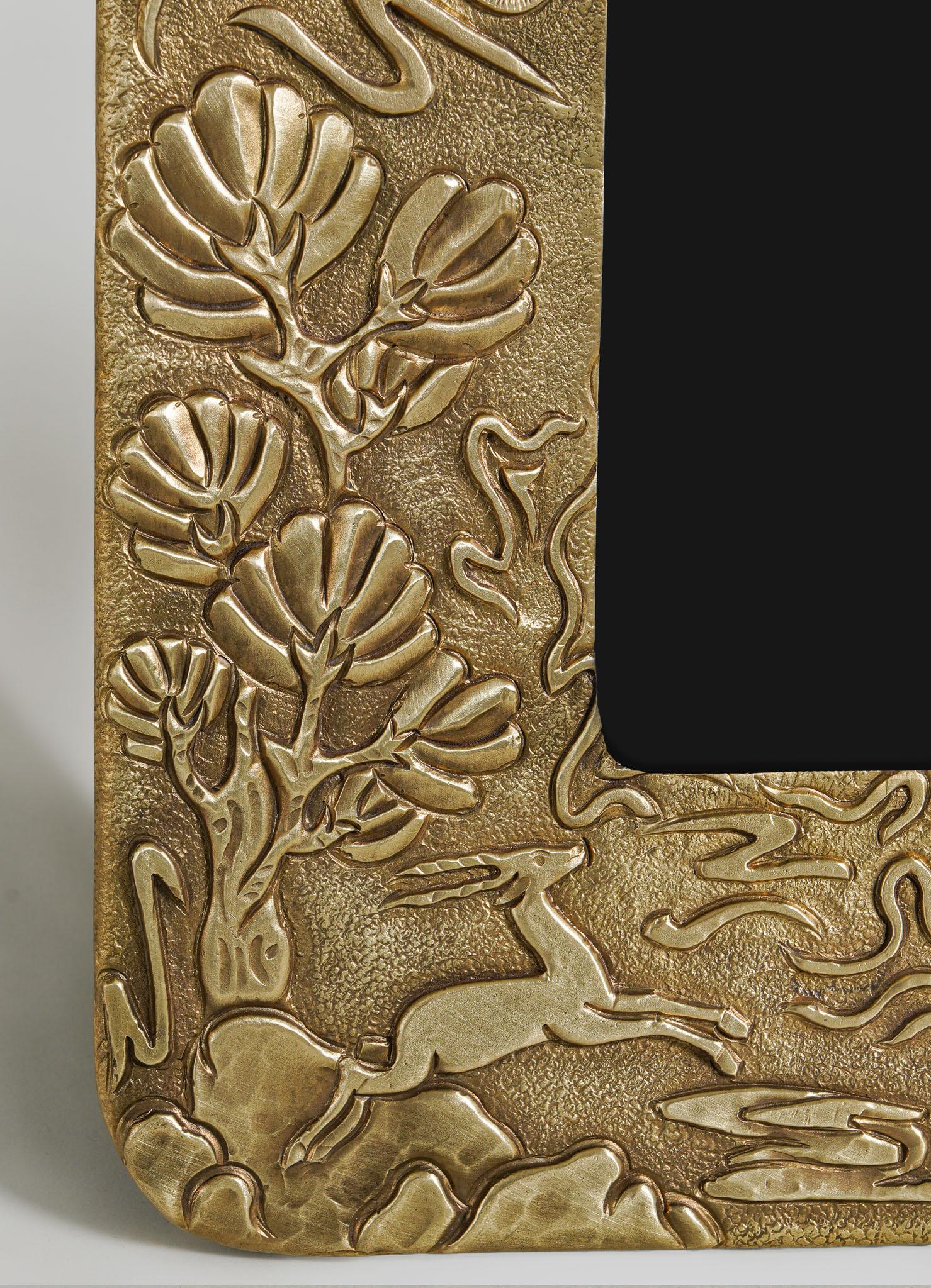 Dreamscape Photo Frame in Brass with Semi Precious Stone, by Vikram Goyal For Sale 1