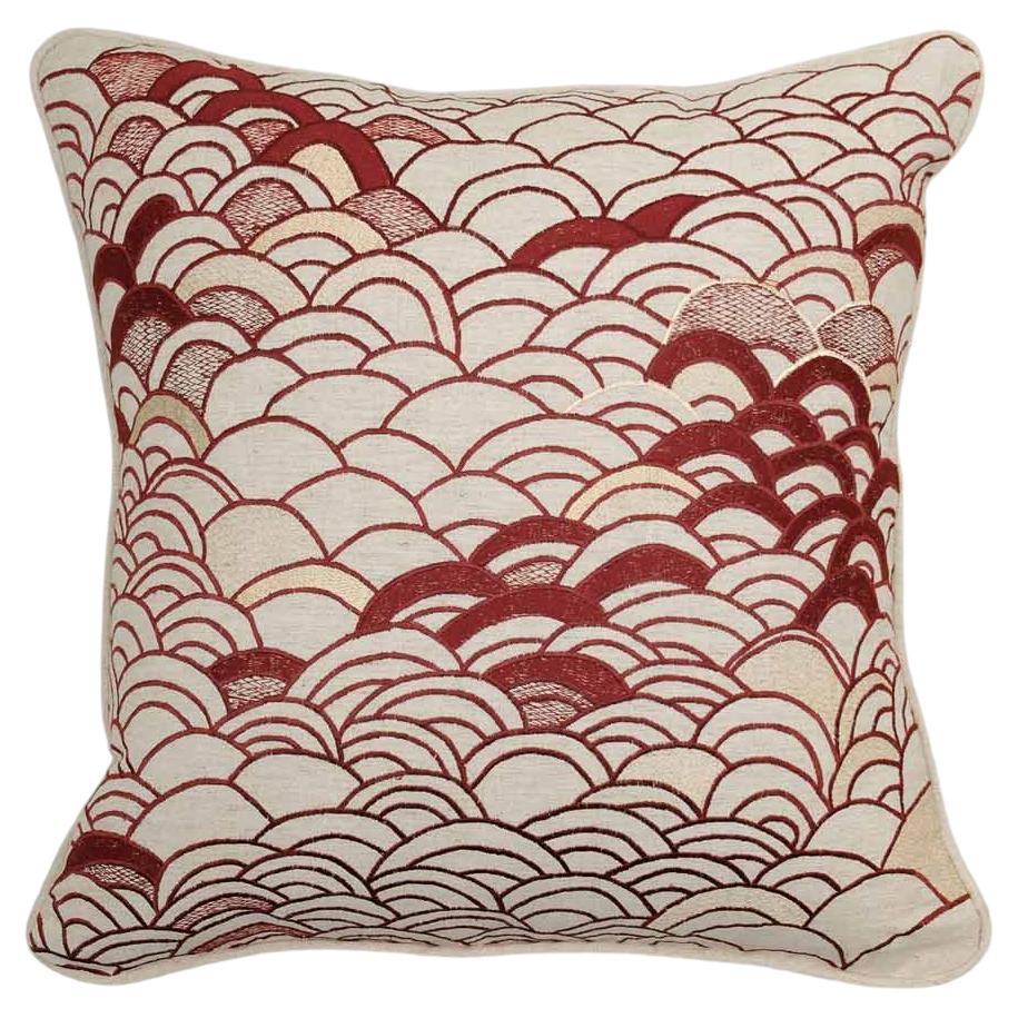 Dreamscape Red Embroidered Cushion B Small, Viya By Vikram Goyal