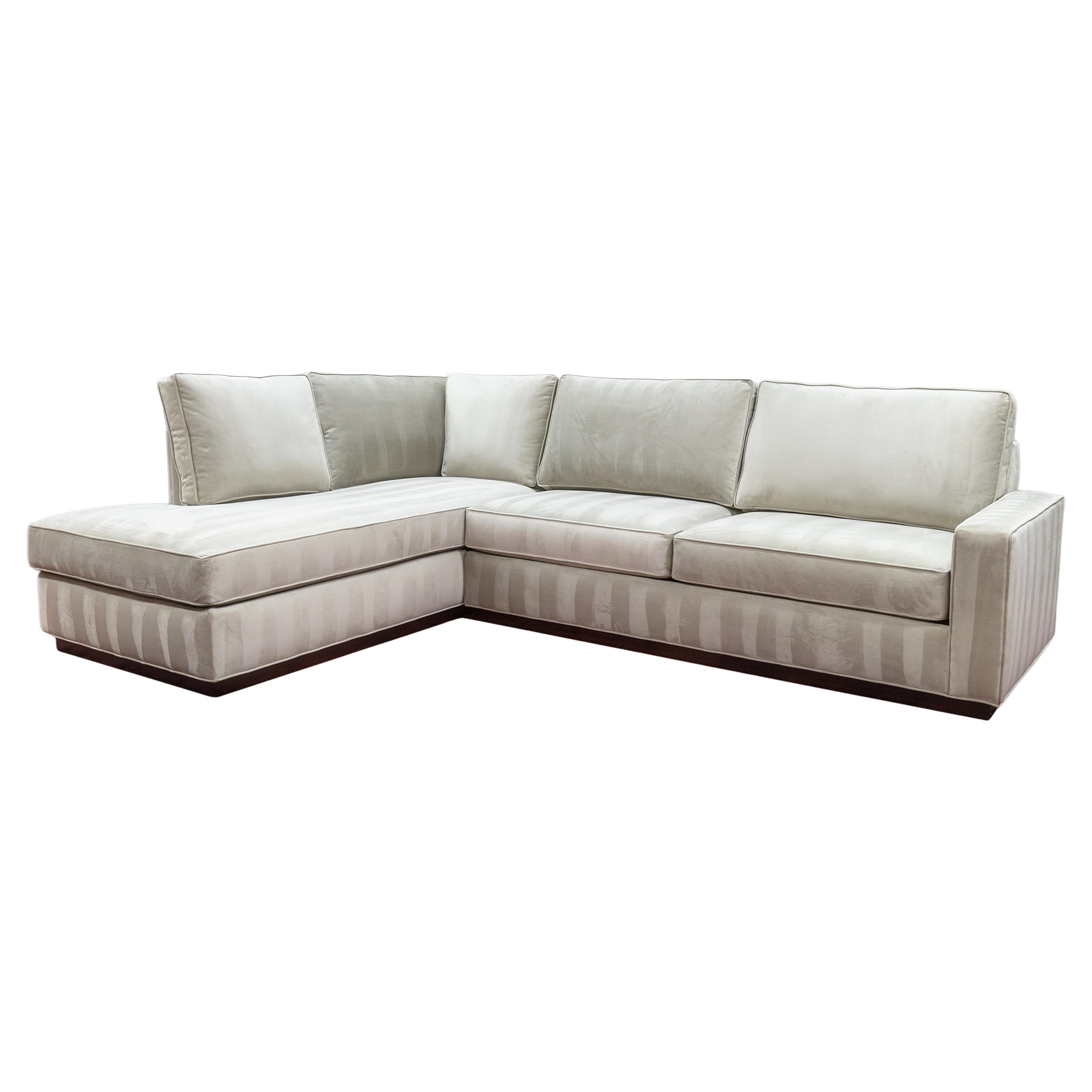 DreamSofa Alton 2 Piece Contemporary Modern Sectional Sofa with Almond Fabric