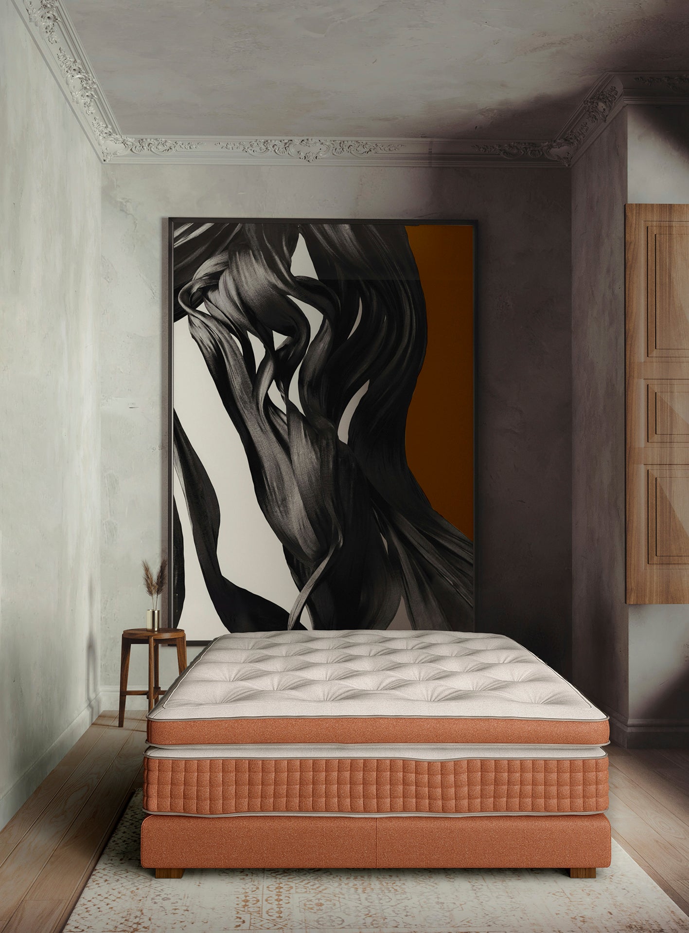 Système de couchage contemporain "Dreamy", rembourrage en Loro Piana, fait à la main en Italie en vente