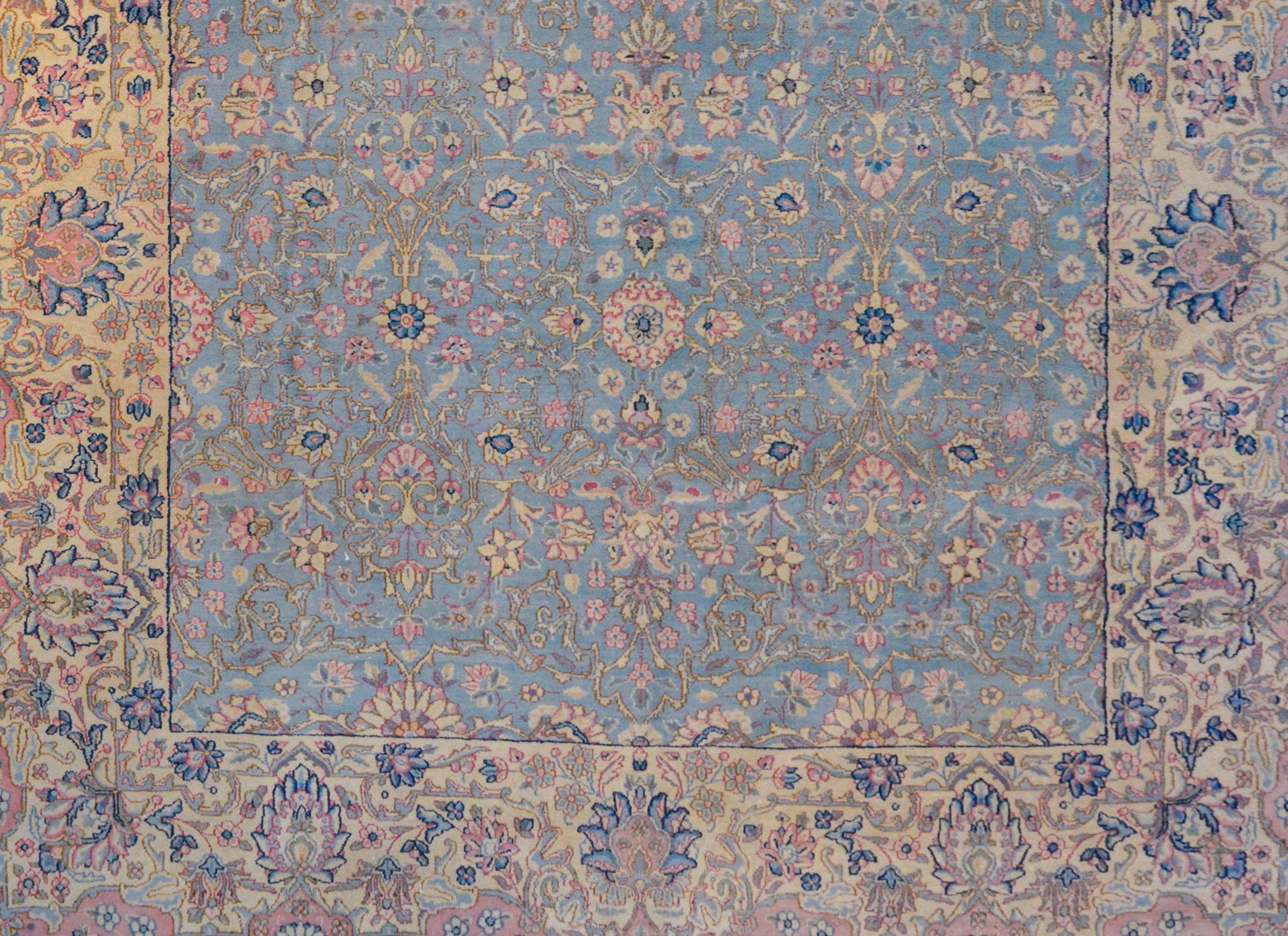 Vegetable Dyed Dreamy Early 20th Century Kirman Rug For Sale
