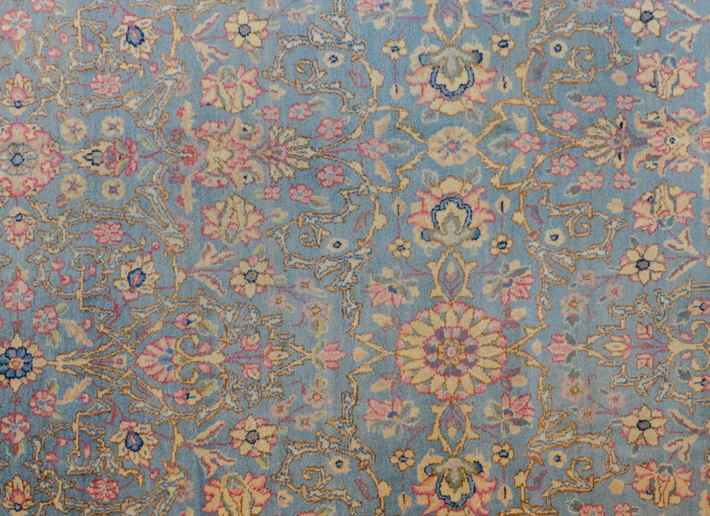 Dreamy Early 20th Century Kirman Rug In Good Condition For Sale In Chicago, IL