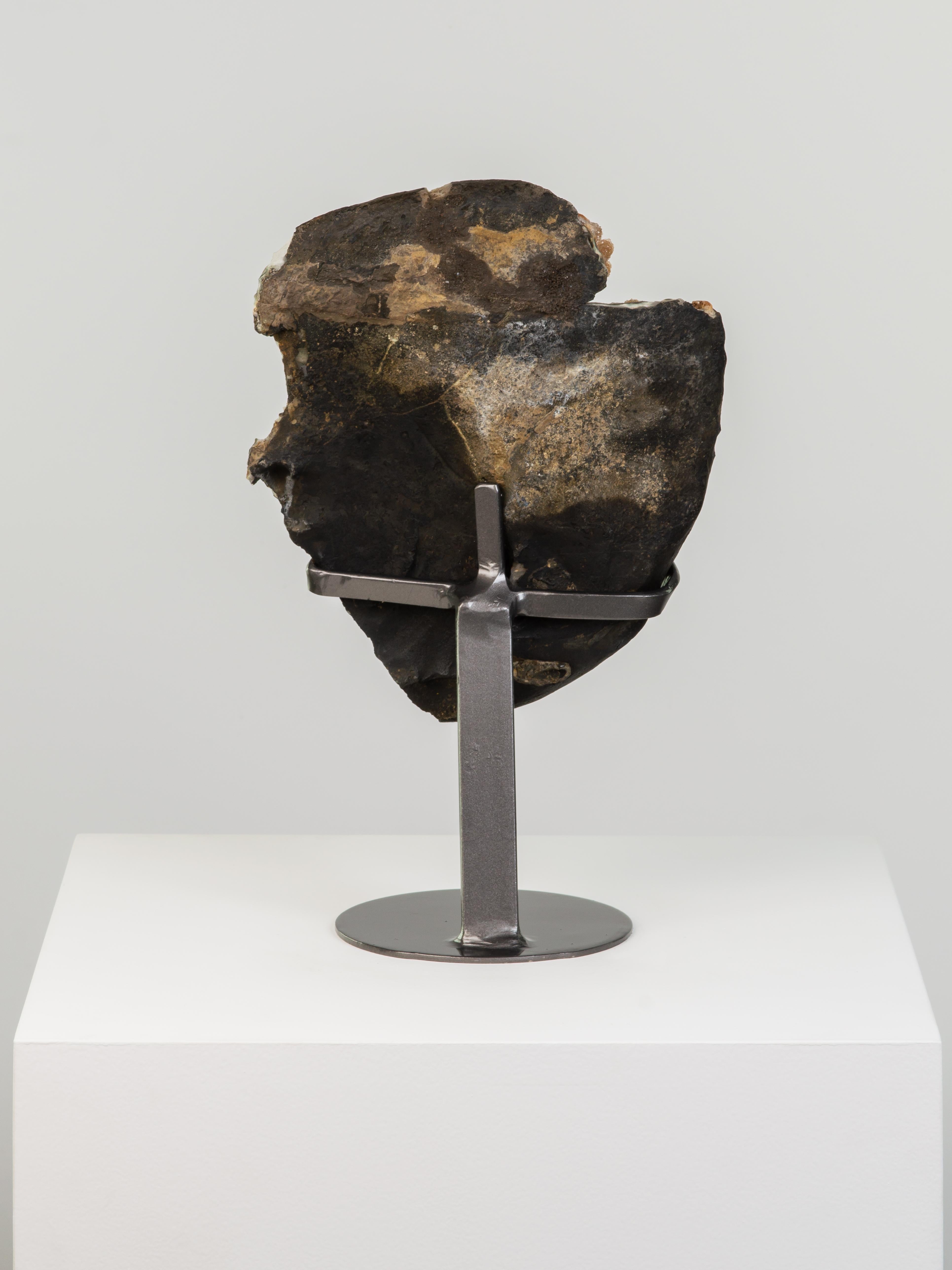 Geometrischer Endschliff, ähnelt einem Muranoglas-Kristall-Metallic-Slice (Südamerikanisch) im Angebot