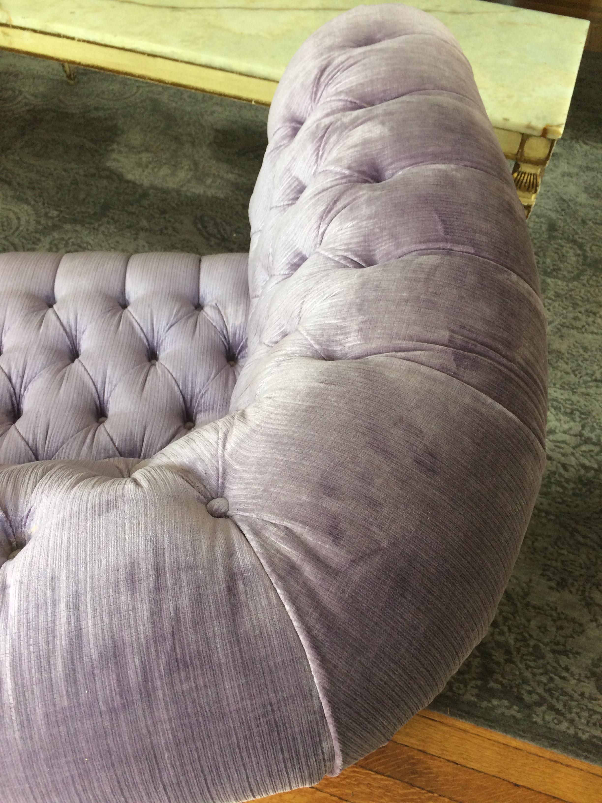 Dreamy Soft Lavender Tufted Velvet Chesterfield Sofa 3