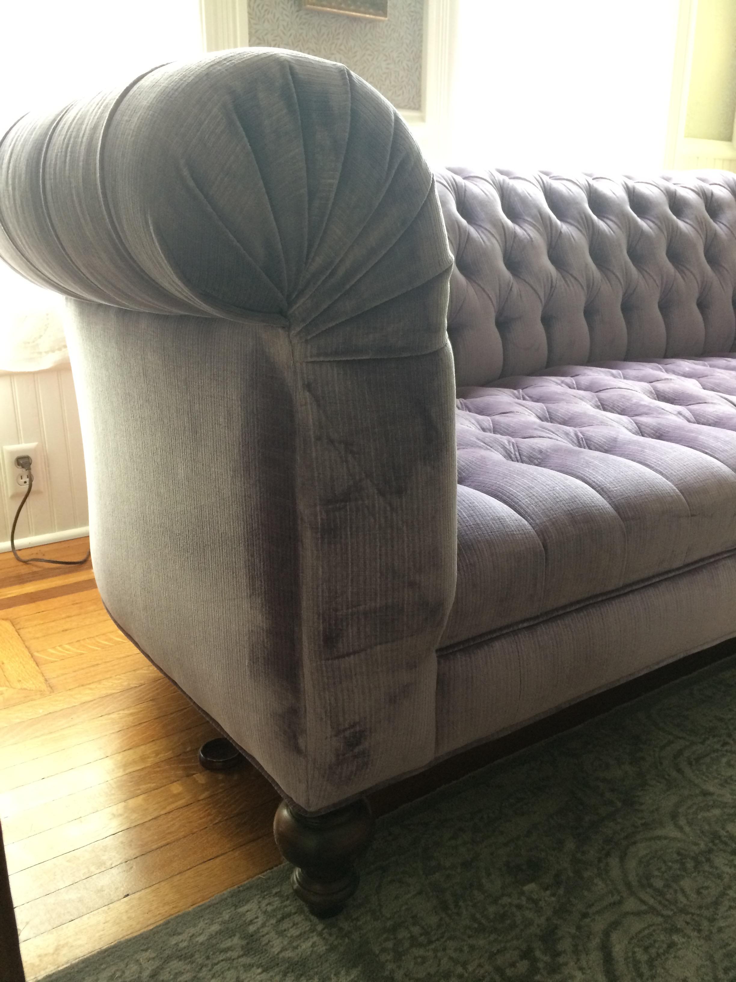 Contemporary Dreamy Soft Lavender Tufted Velvet Chesterfield Sofa