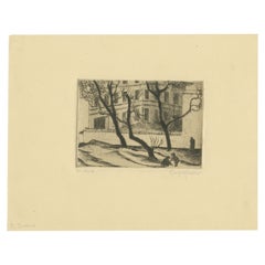 Antique Drei Bäume (Three Trees) – Early 20th-Century Etching, Artist Unknown, ca.1920